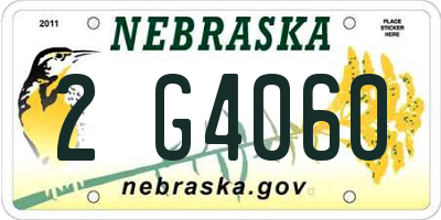 NE license plate 2G4060