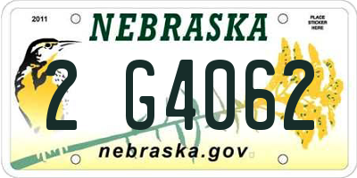 NE license plate 2G4062