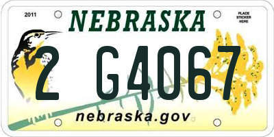 NE license plate 2G4067