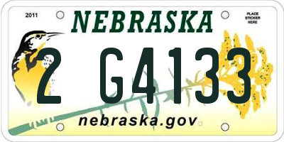 NE license plate 2G4133