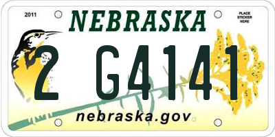 NE license plate 2G4141