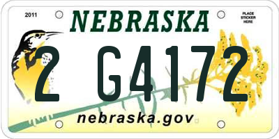 NE license plate 2G4172