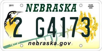 NE license plate 2G4173