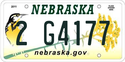 NE license plate 2G4177