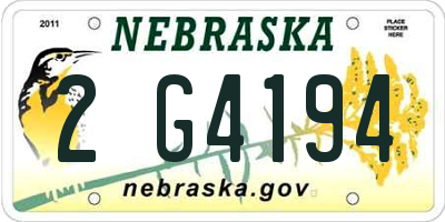 NE license plate 2G4194