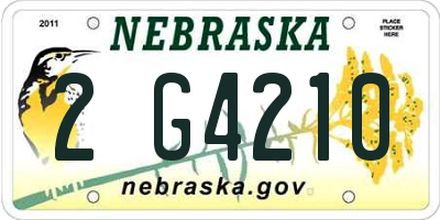 NE license plate 2G4210