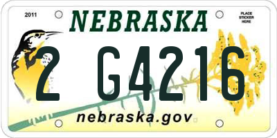 NE license plate 2G4216