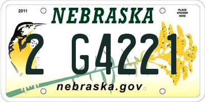NE license plate 2G4221