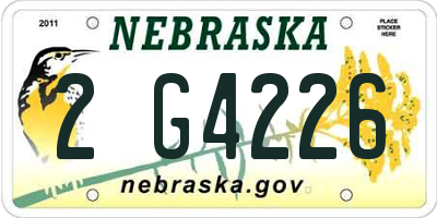 NE license plate 2G4226