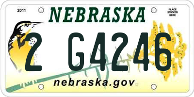 NE license plate 2G4246