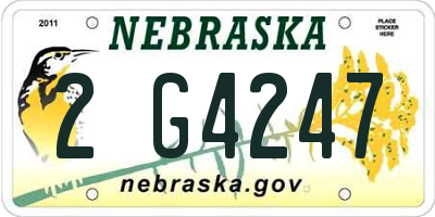 NE license plate 2G4247
