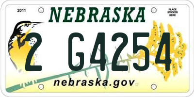 NE license plate 2G4254