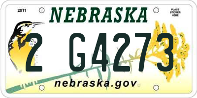 NE license plate 2G4273