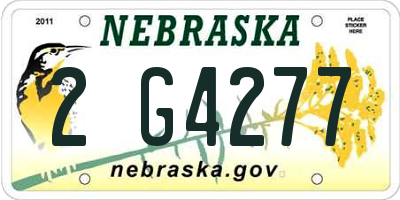 NE license plate 2G4277