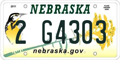 NE license plate 2G4303