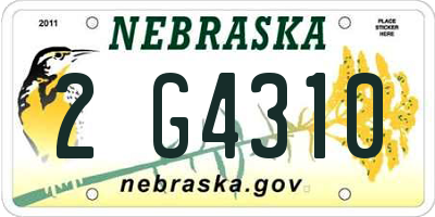 NE license plate 2G4310