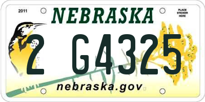 NE license plate 2G4325