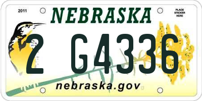 NE license plate 2G4336