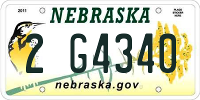 NE license plate 2G4340