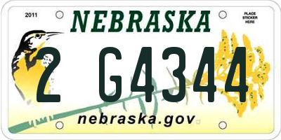 NE license plate 2G4344