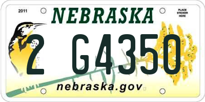 NE license plate 2G4350