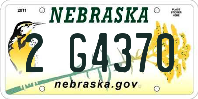 NE license plate 2G4370