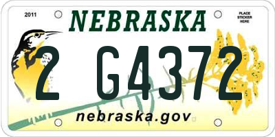 NE license plate 2G4372