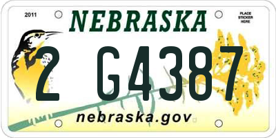 NE license plate 2G4387