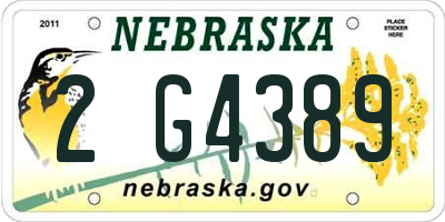 NE license plate 2G4389