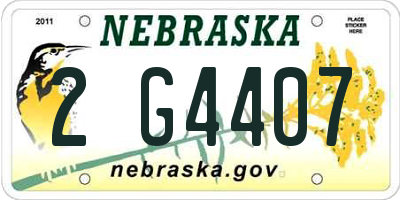 NE license plate 2G4407