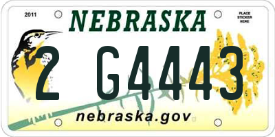 NE license plate 2G4443