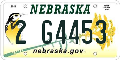 NE license plate 2G4453