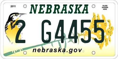 NE license plate 2G4455