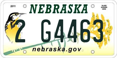 NE license plate 2G4463