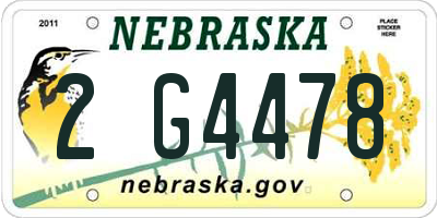 NE license plate 2G4478