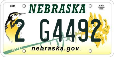 NE license plate 2G4492