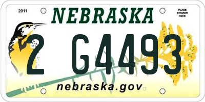 NE license plate 2G4493