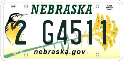 NE license plate 2G4511