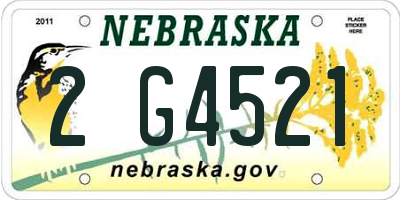 NE license plate 2G4521