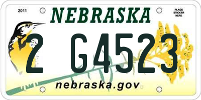 NE license plate 2G4523