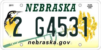 NE license plate 2G4531