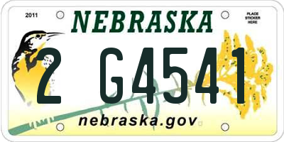 NE license plate 2G4541