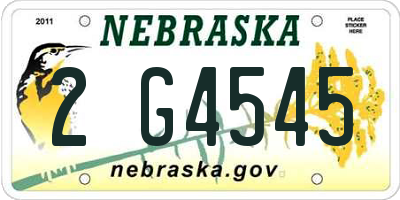 NE license plate 2G4545