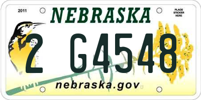 NE license plate 2G4548