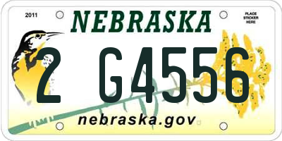 NE license plate 2G4556