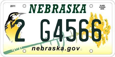 NE license plate 2G4566