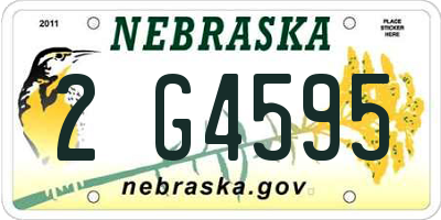 NE license plate 2G4595