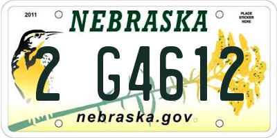 NE license plate 2G4612