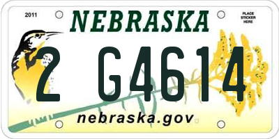 NE license plate 2G4614