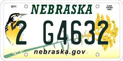 NE license plate 2G4632